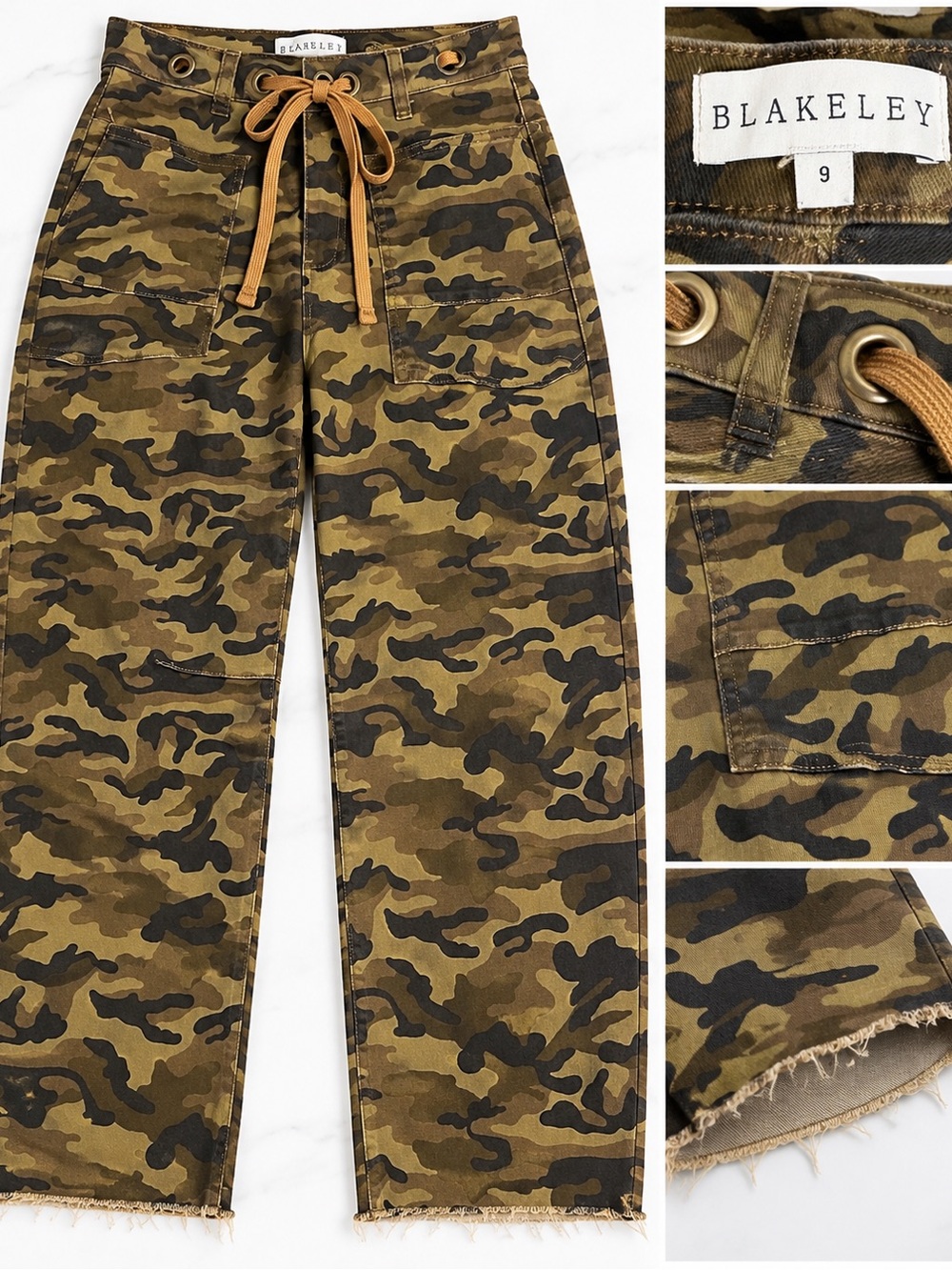 Blakey Camo Cargo Pants Size 9 Petite Friendly